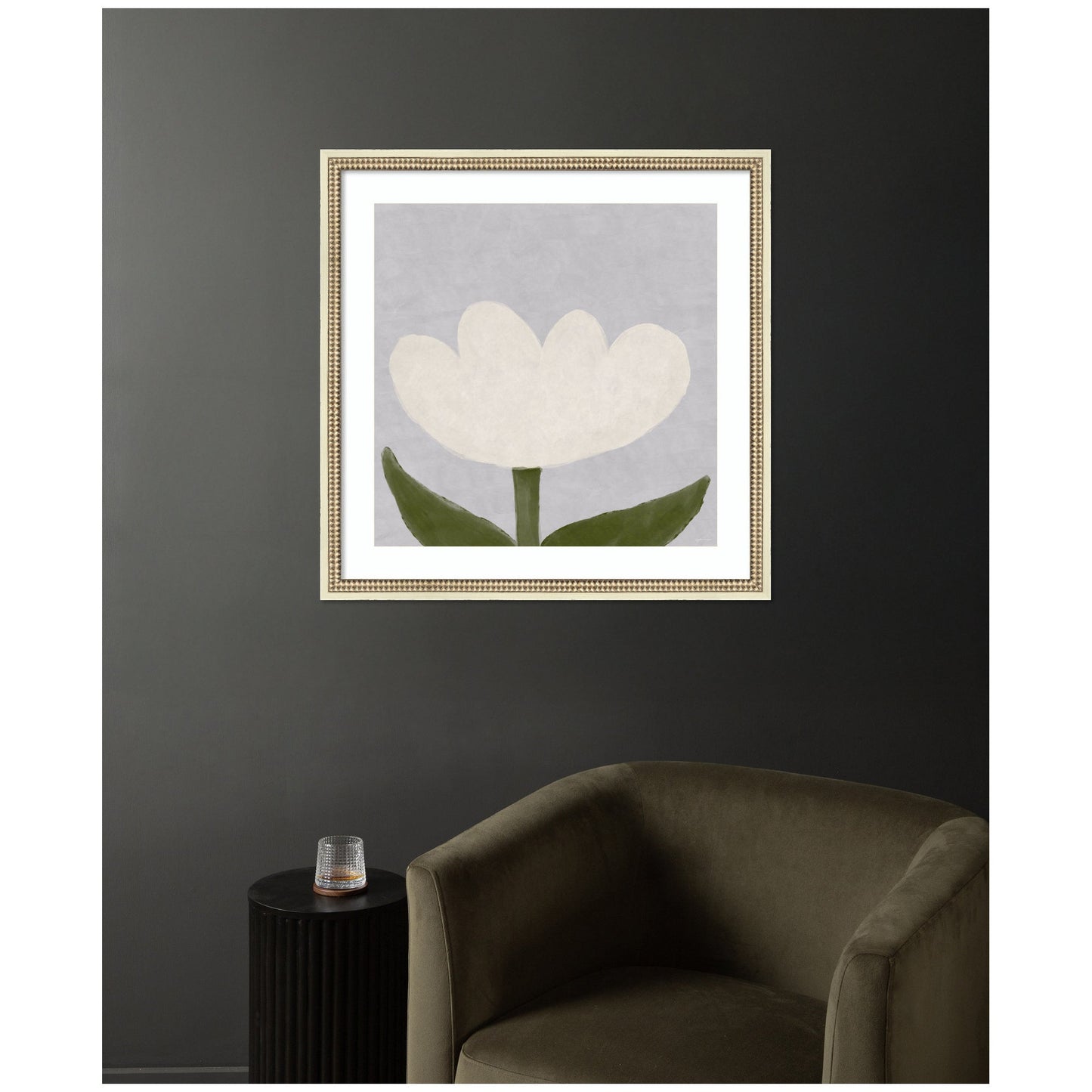 Limited Edition White Tulip by Gabrielly Guedes Framed Wall Art Print