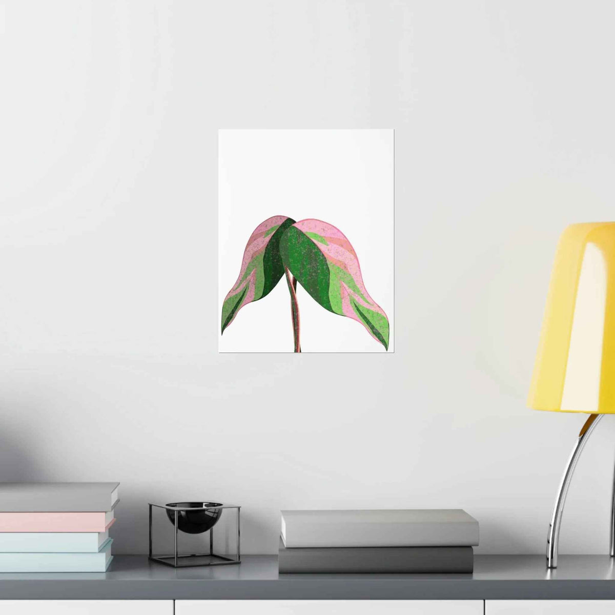 Pink Princess Philodendron Botanical Print – Unframed Wall Art