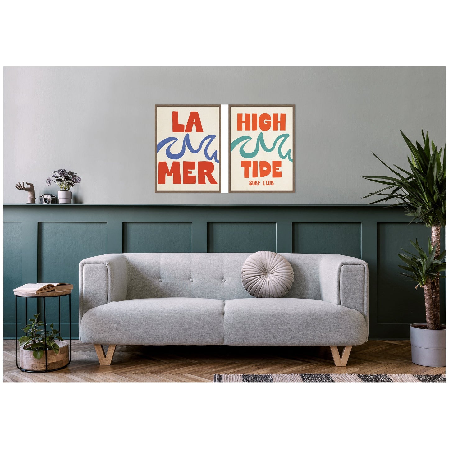 La Mer & high Tide Surf Club 2 Piece Framed Canvas Wall Art Set by Alicia Bock