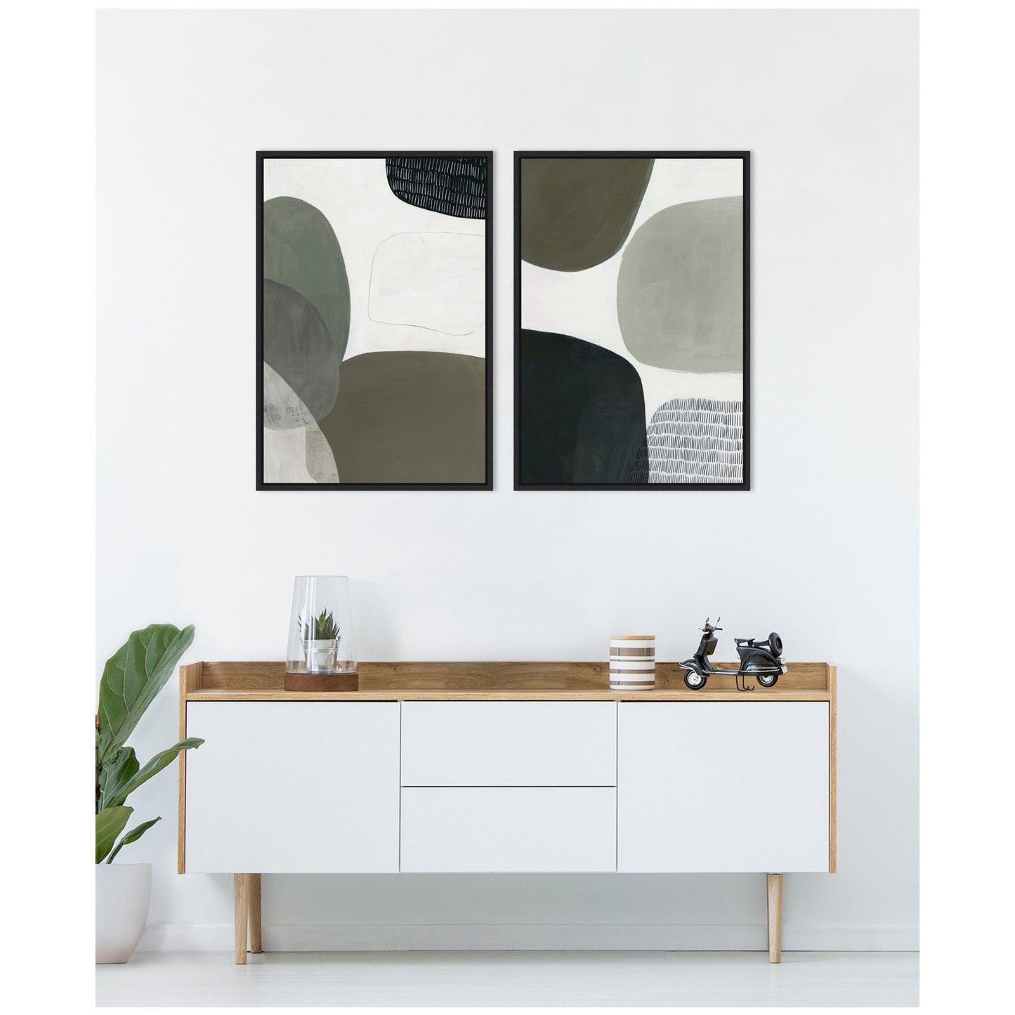 Shape Study No. 1 & No. 2 2 Piece Framed Canvas Wall Art Set by Amy Lighthall