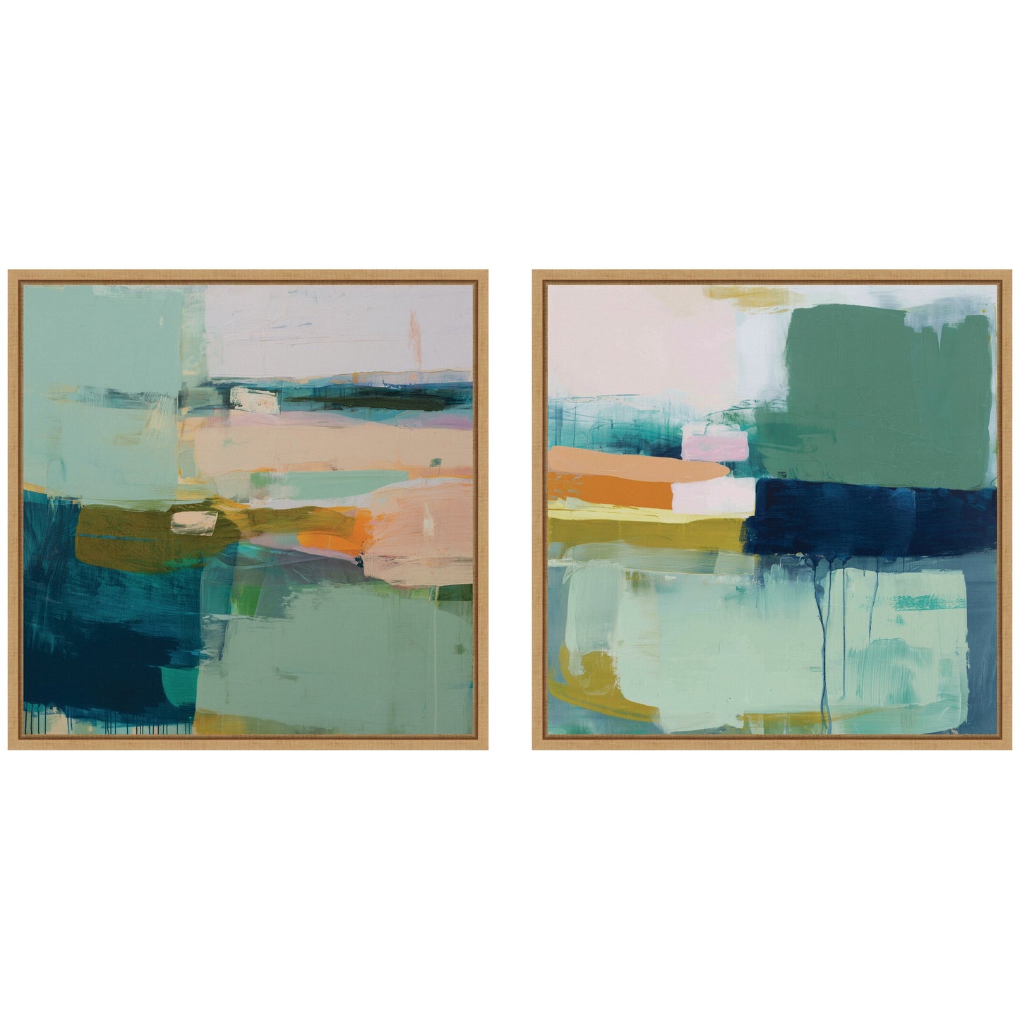 Color Block No. 1 & No. 2 2 Piece Framed Canvas Wall Art Set by Amy Lighthall
