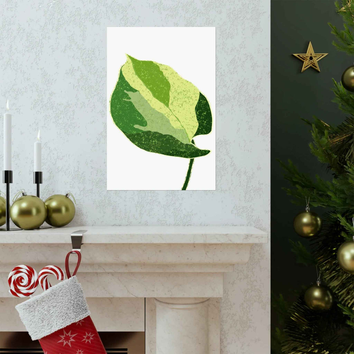 Manjula Pothos Illustrated Botanical Print – Unframed Wall Art
