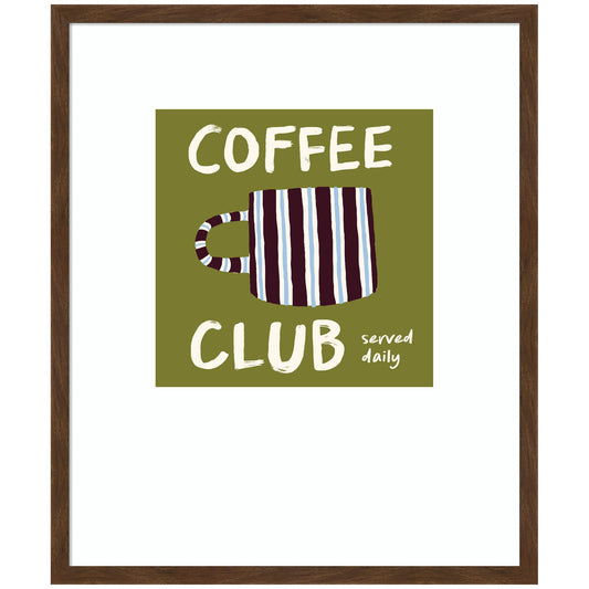 Coffee Club Kitchen Sage Green by Lucky Guava Framed Wall Art Print