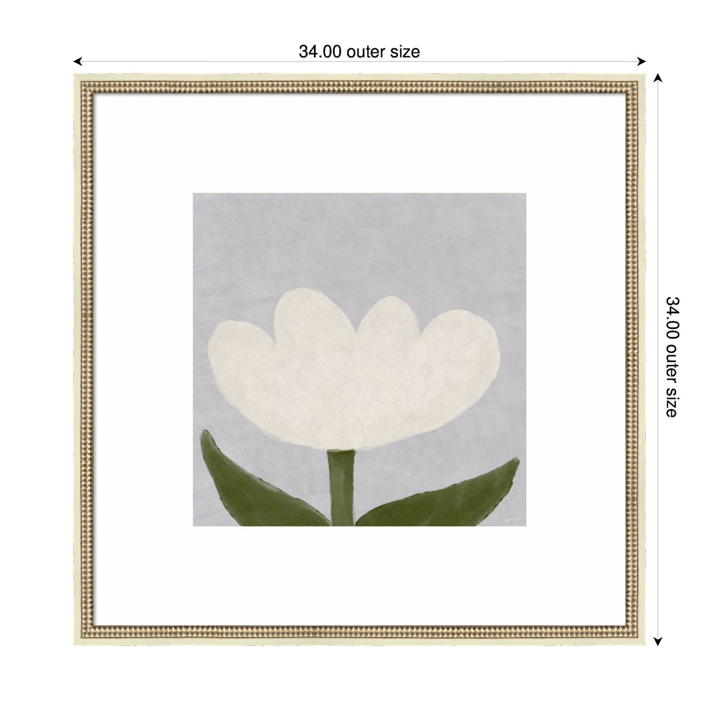 Limited Edition White Tulip by Gabrielly Guedes Framed Wall Art Print