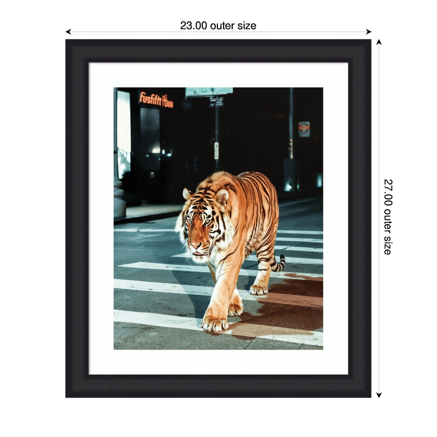Limited Edition Tiger in the City at Night 2 by Michael Schauer