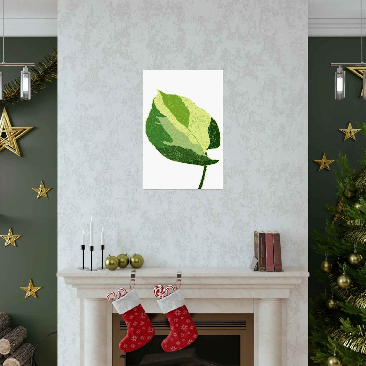 Manjula Pothos Illustrated Botanical Print – Unframed Wall Art