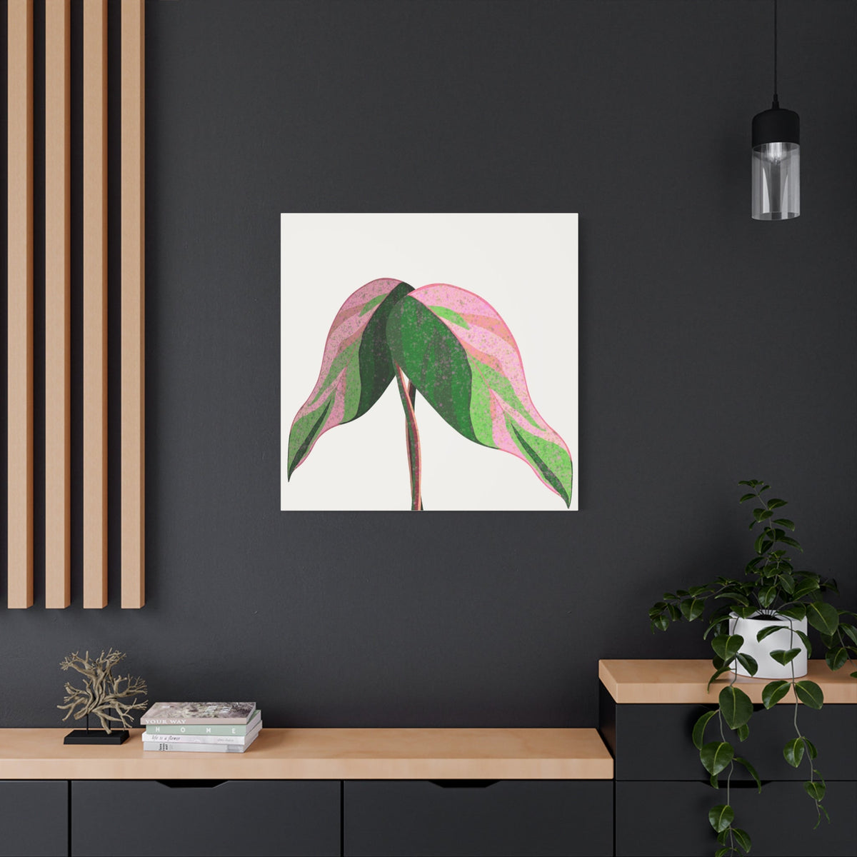 Pink Princess Philodendron Canvas Print – Botanical Wall Art