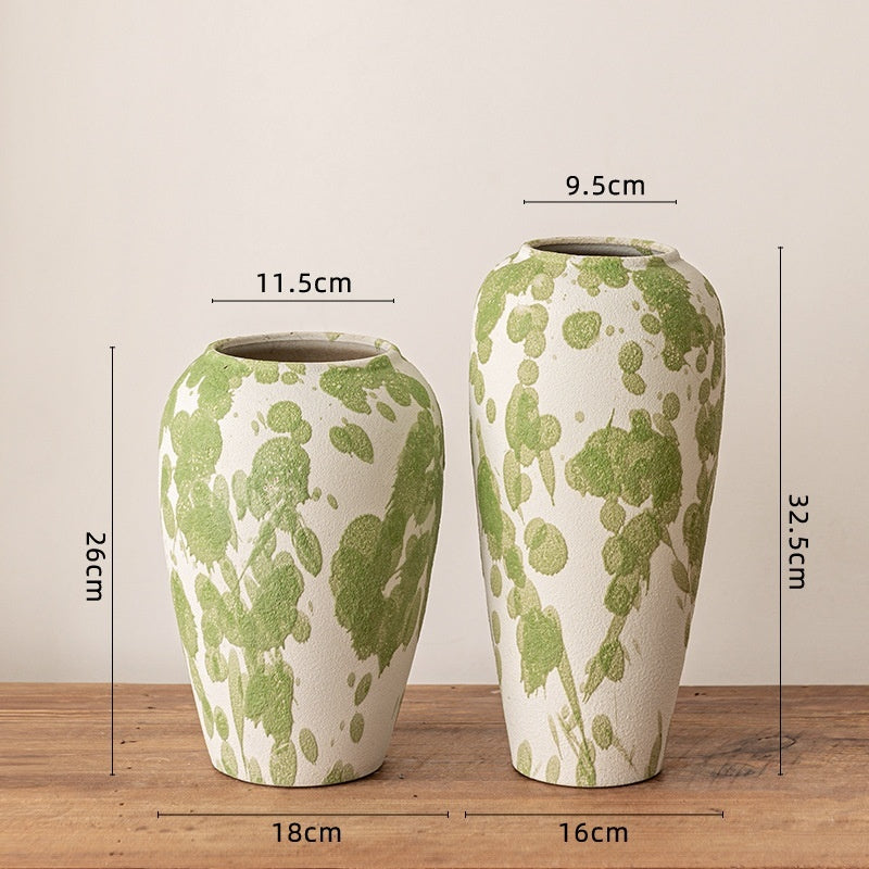 Artisan Wabi-Sabi Ceramic Vase & Dried Flower Set - Handcrafted Minimalist Centerpiece