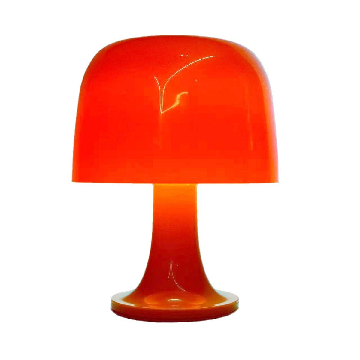 Orange table lamp on a white background