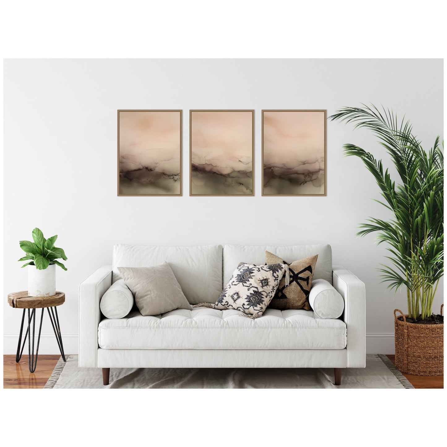 Dawn Abstract Atmospheric Sunrise Landscape 3-Piece Framed Canvas Set