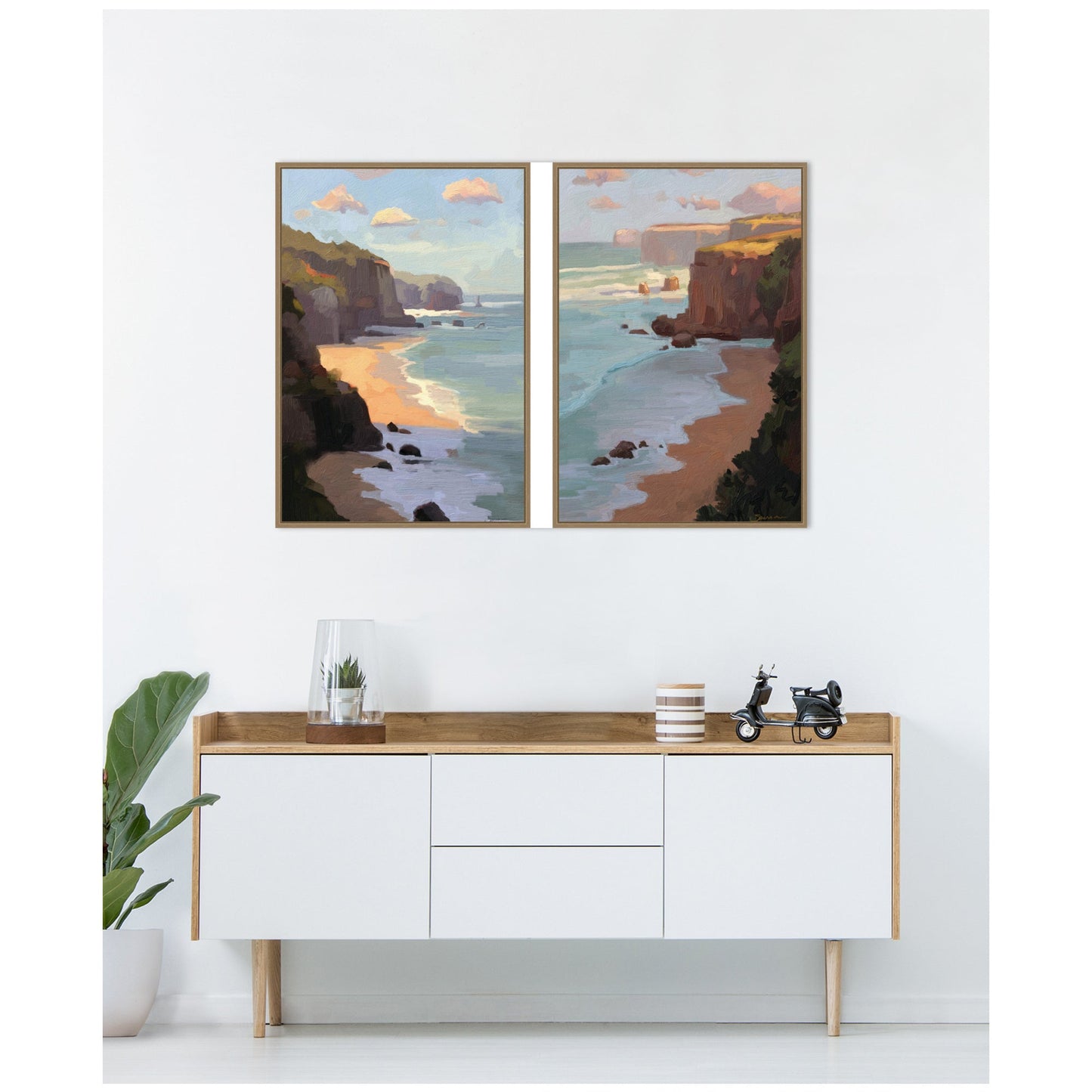 Impressionist Landscape Canvas Art | 2-Piece Framed Landscape Art Set by Mary Sparrow