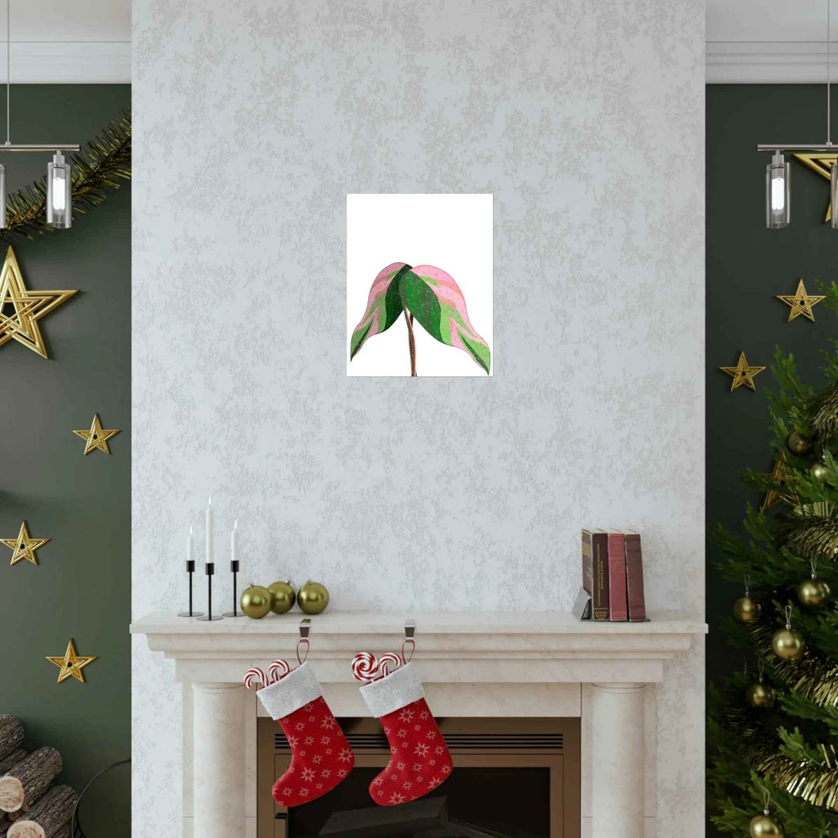 Pink Princess Philodendron Botanical Print – Unframed Wall Art