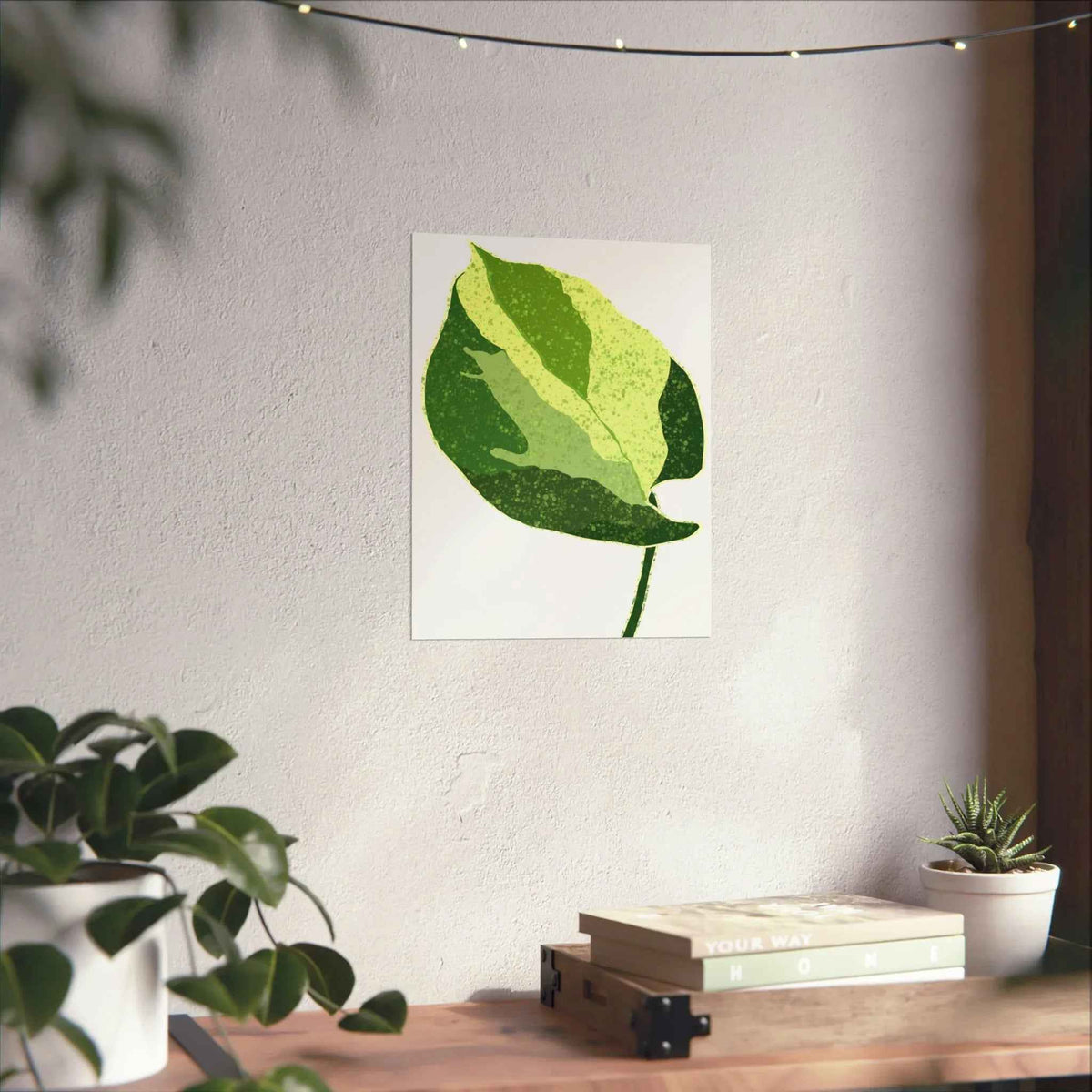 Manjula Pothos Illustrated Botanical Print – Unframed Wall Art
