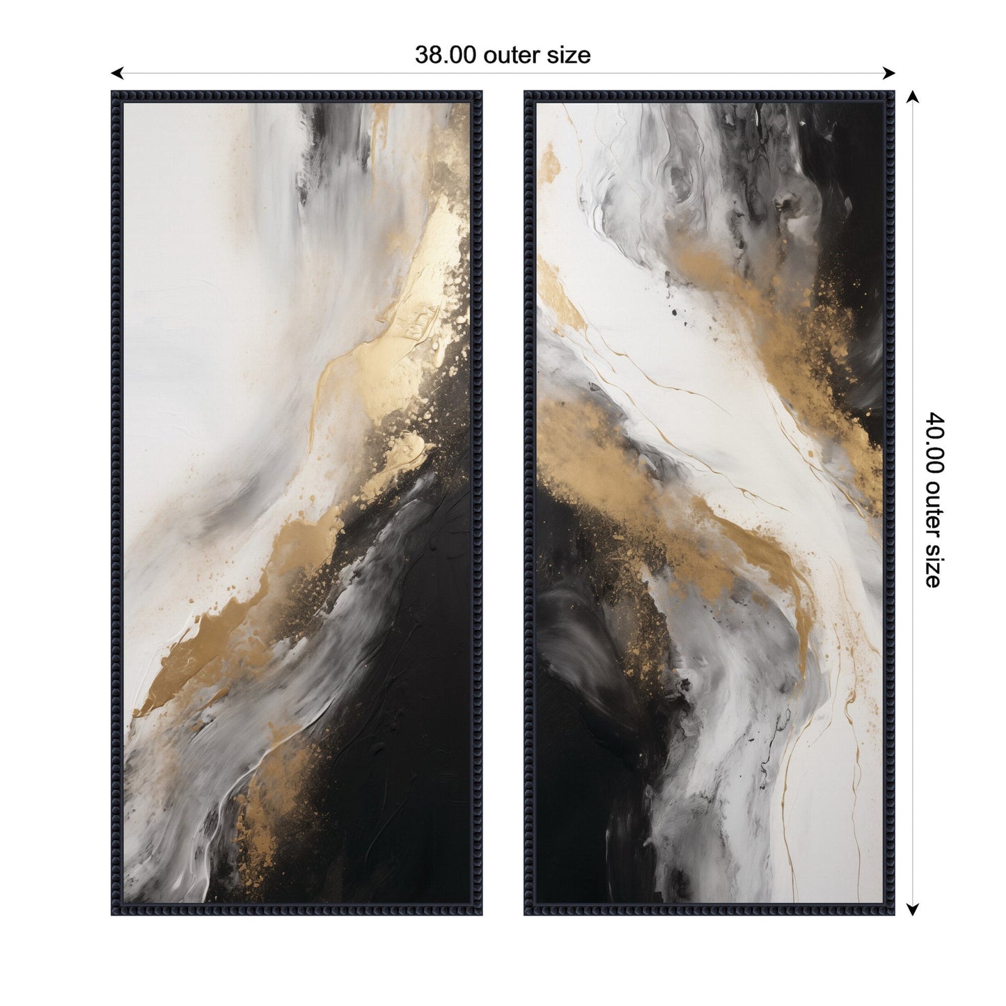 Limited Edition Luxe Drift 2 Piece Framed Canvas Wall Art Set by The Creative Bunch Studio