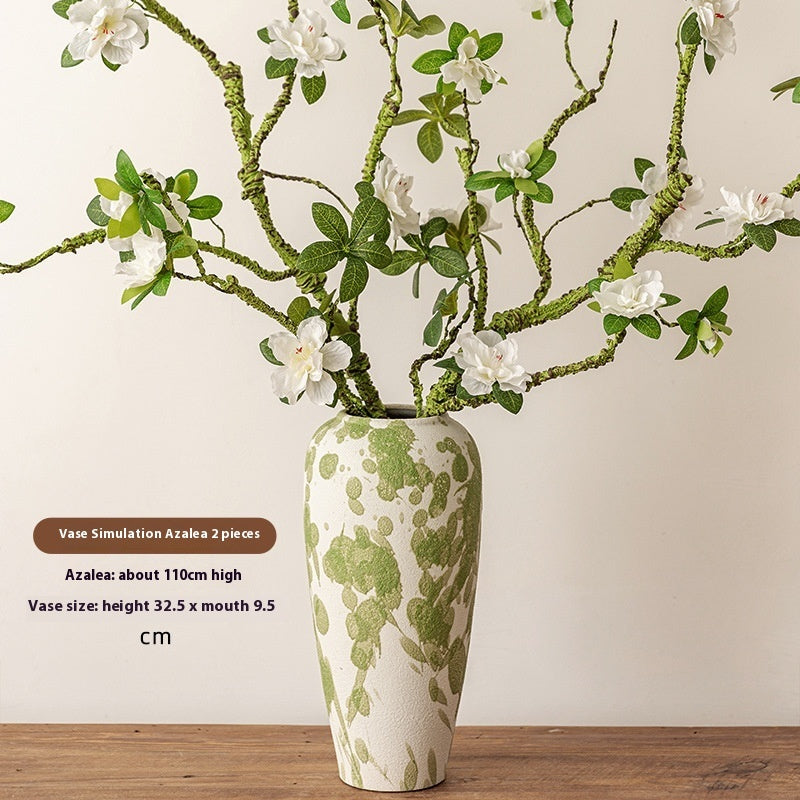 Artisan Wabi-Sabi Ceramic Vase & Dried Flower Set - Handcrafted Minimalist Centerpiece