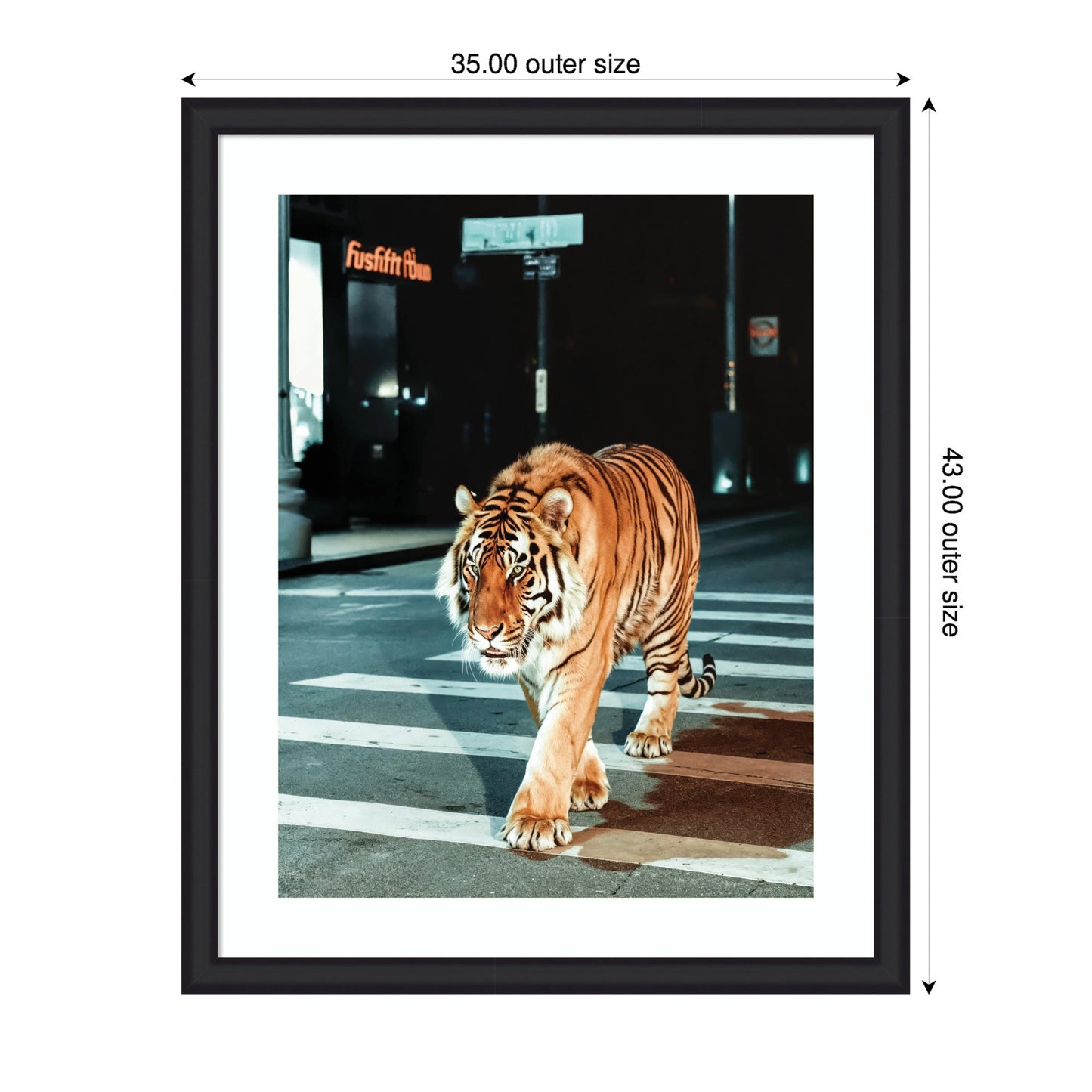 Limited Edition Tiger in the City at Night 2 by Michael Schauer