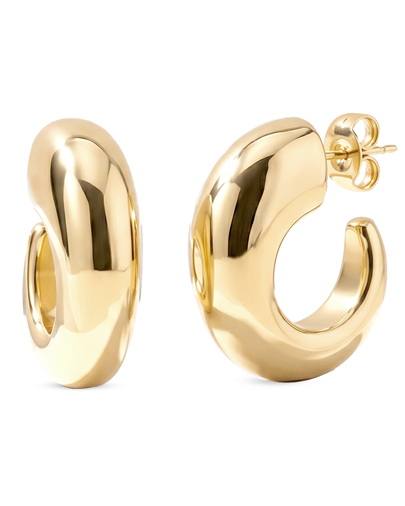 Camila Chunky Open Hoop Earrings Gold