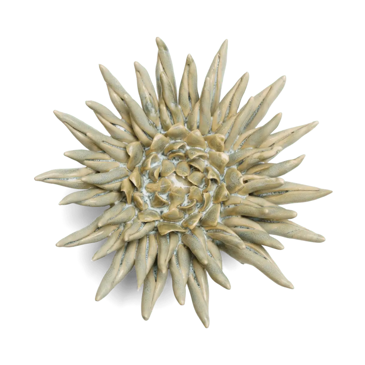 Ceramic Flower Wall Art Flower: Large Flower Green 6"