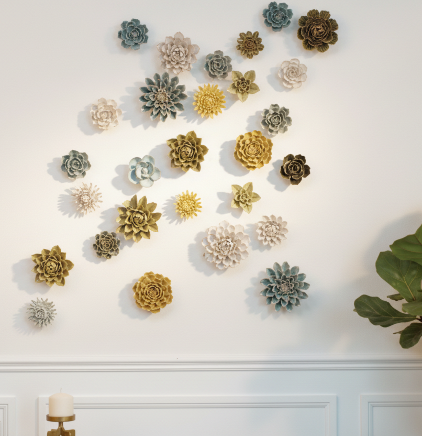 Ceramic Flower Wall Art Lettuce Pearl 6: Sea Lettuce Large Pearl