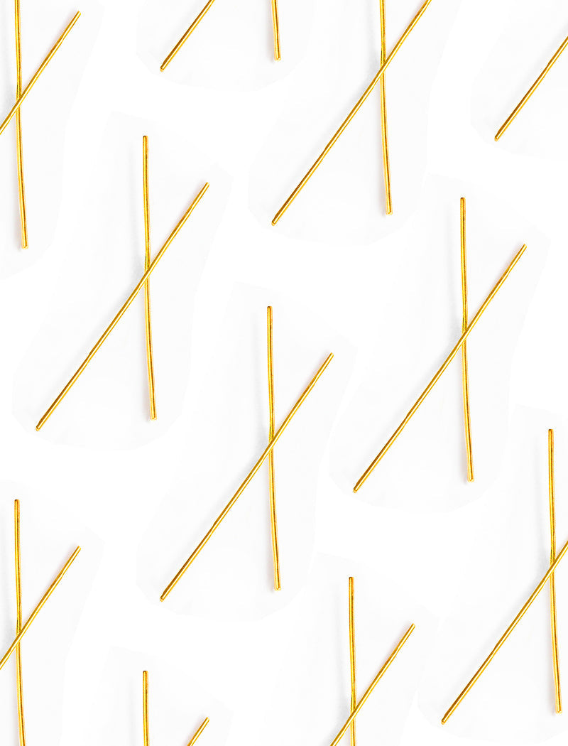 Chopstick Long Earrings in 18k Gold over Sterling Silver | Linear Drop Statement Earrings