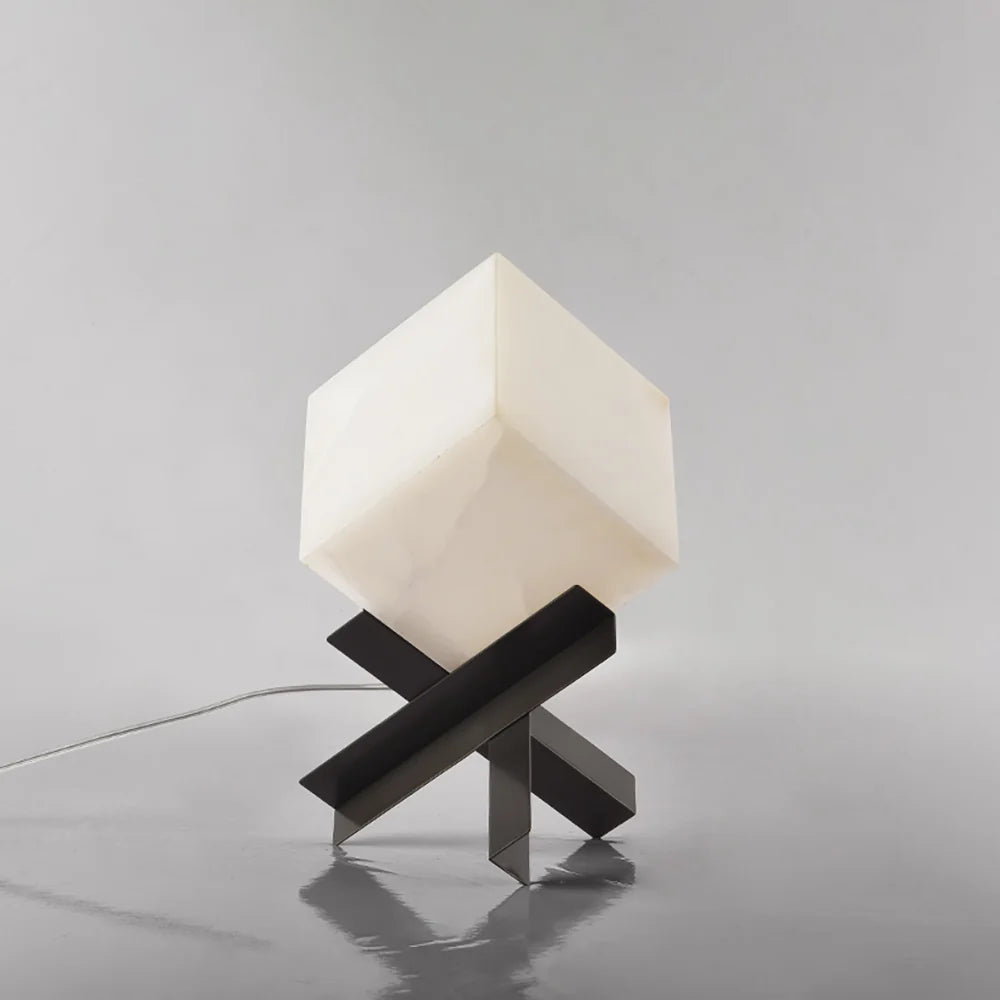 Cube Alabaster Table Lamp