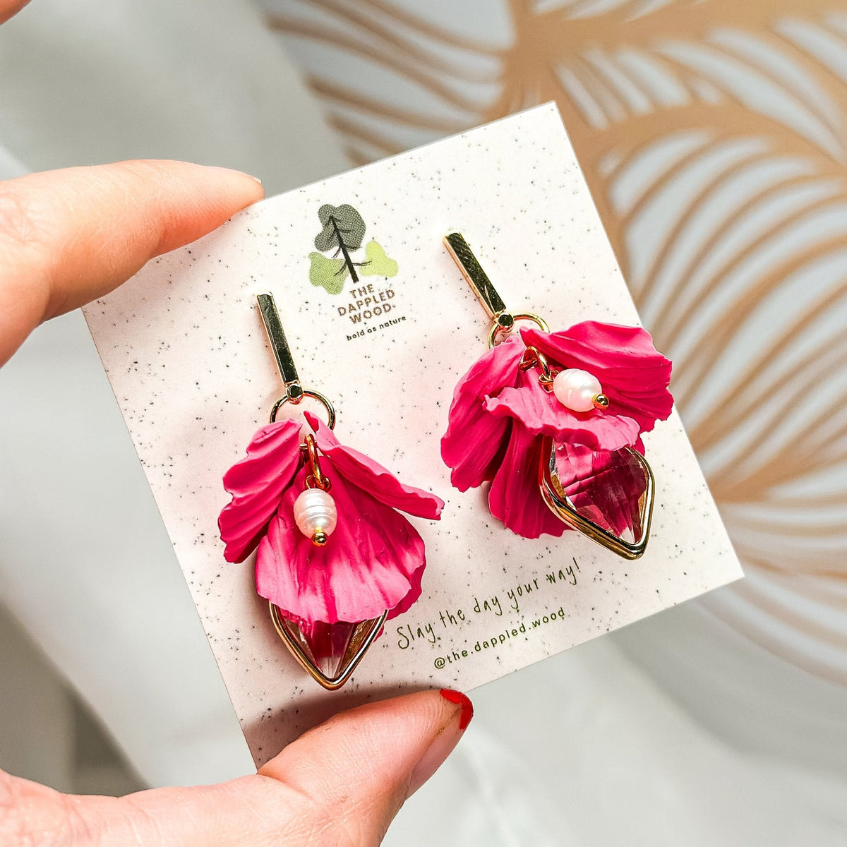 Janelle - Short Petal Drop Flower Earrings