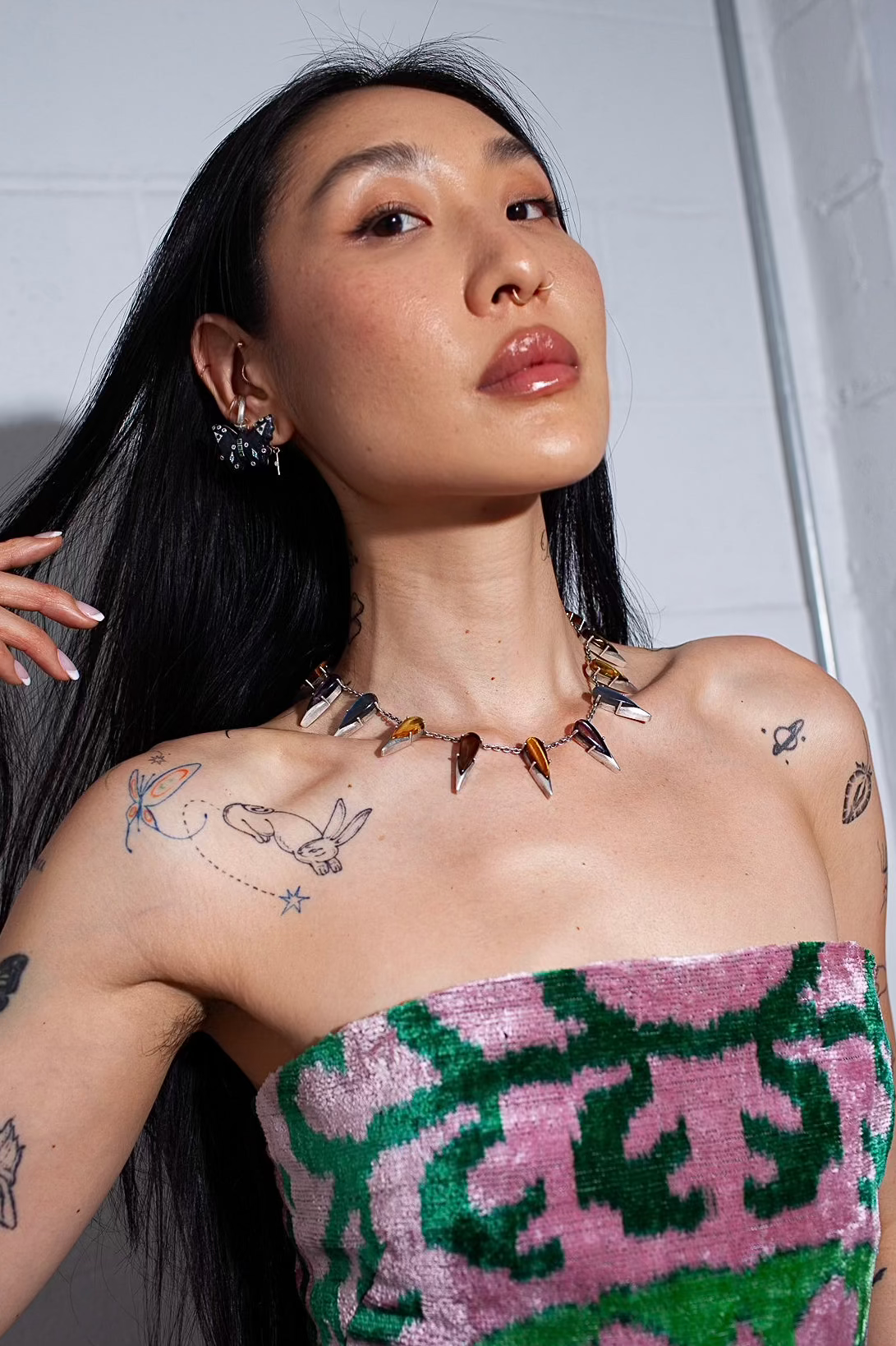 Saber Tooth Necklace in Angora Silver | Mia Vesper Sculptural Statement Pendant