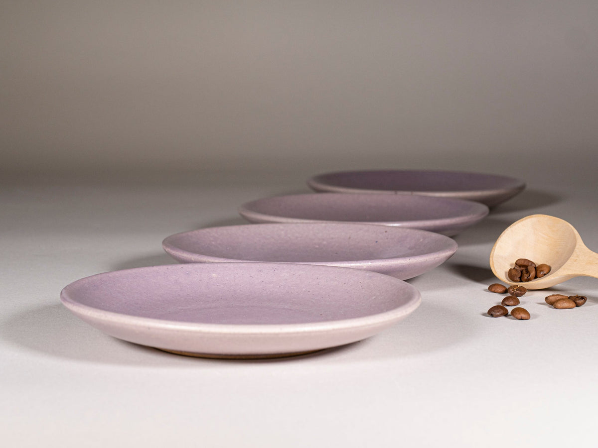 Cappuccino Cup, Latte Cup: Purple/White, approximately 10 -12 oz, Stoneware