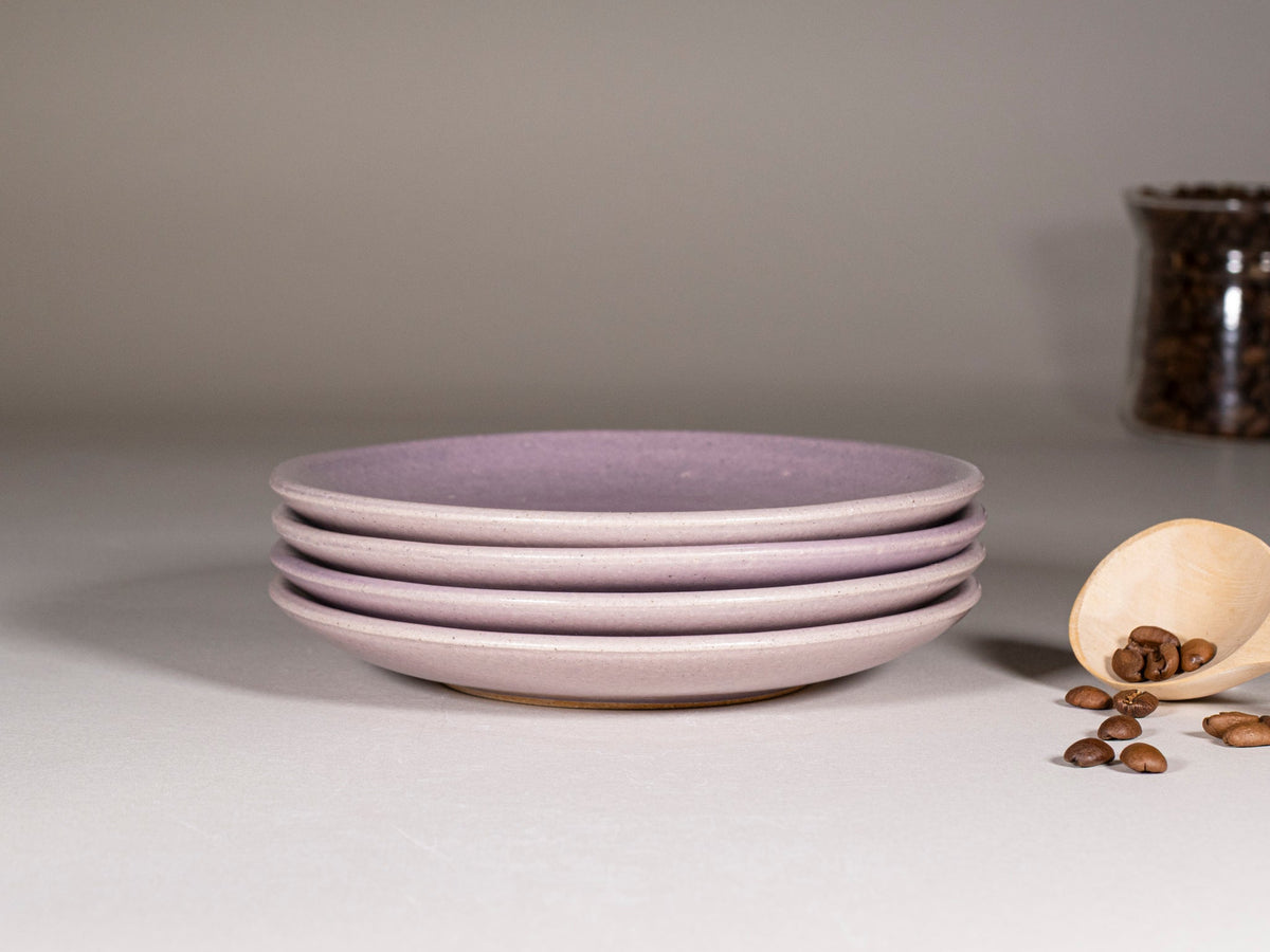 Cappuccino Cup, Latte Cup: Purple/White, approximately 10 -12 oz, Stoneware