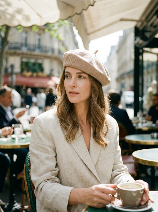 Women's Lightweight Linen Knit Beret & Summer Artist Cap