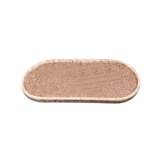 Linen Lacquered Oval Tray