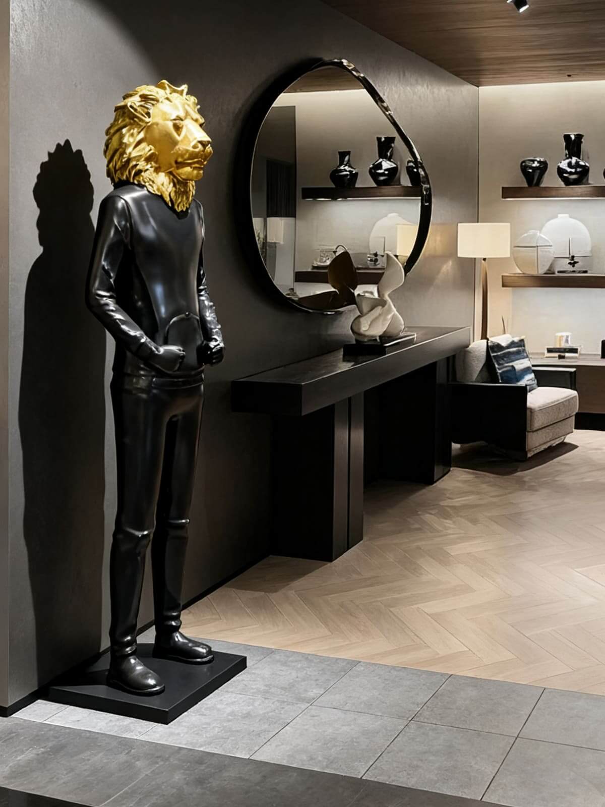 Lion Head Man Sculptural