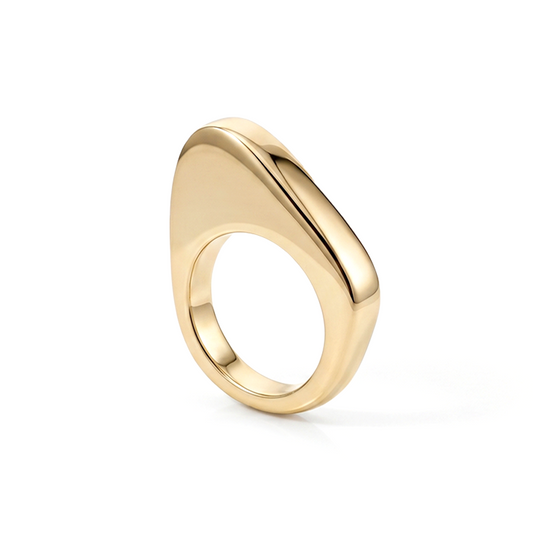 Luna Asymmetric Abstract Ring Gold