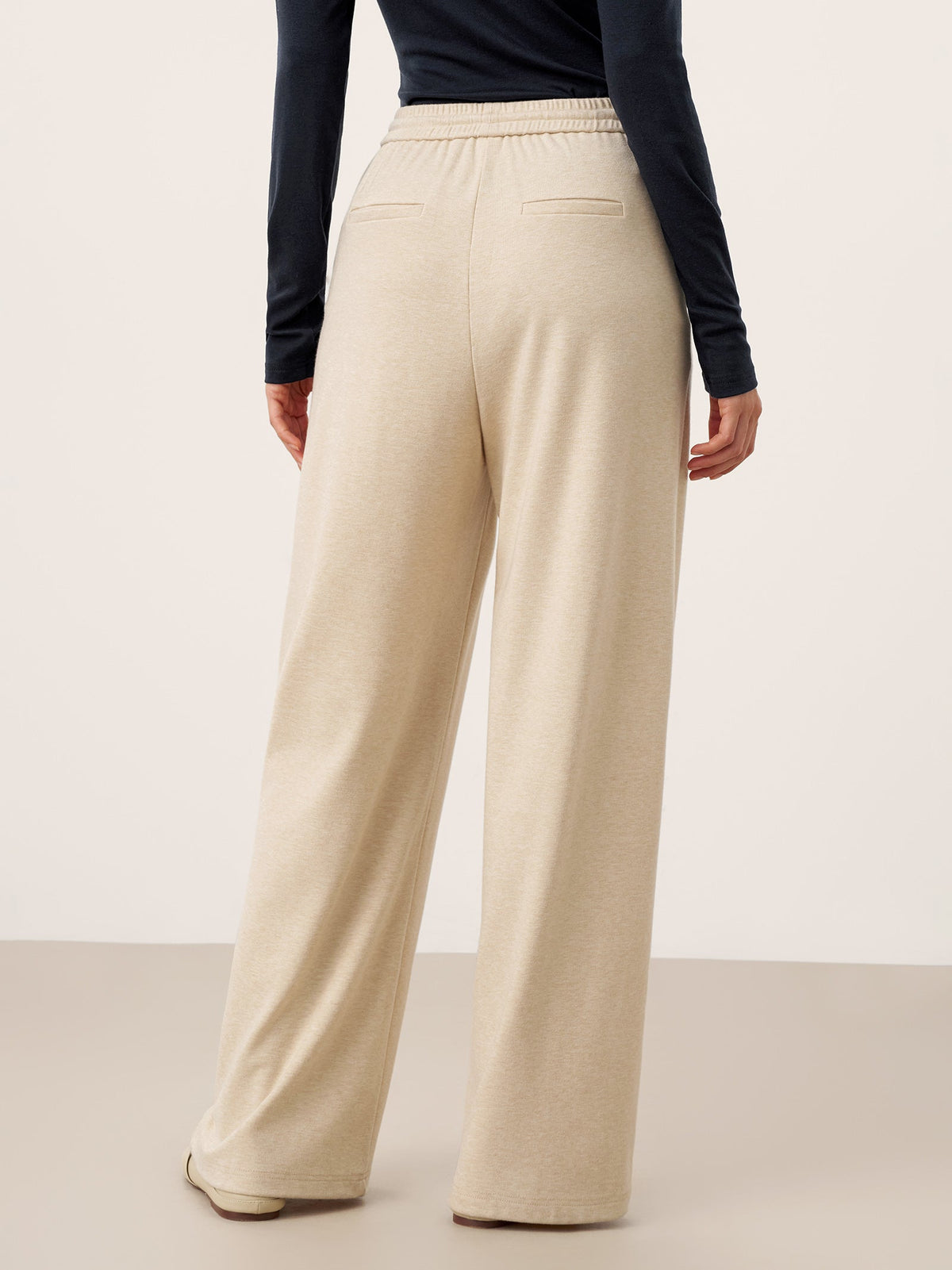 Tamsin Lyocell Blend Pin Tuck Straight Leg Trousers – Casual Drawstring Tailored Pants