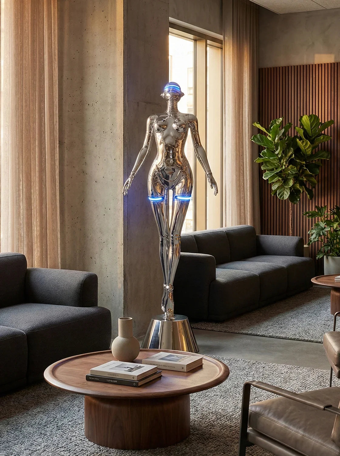 Mechanical Technology Goddess Sculpture Floor Lamp