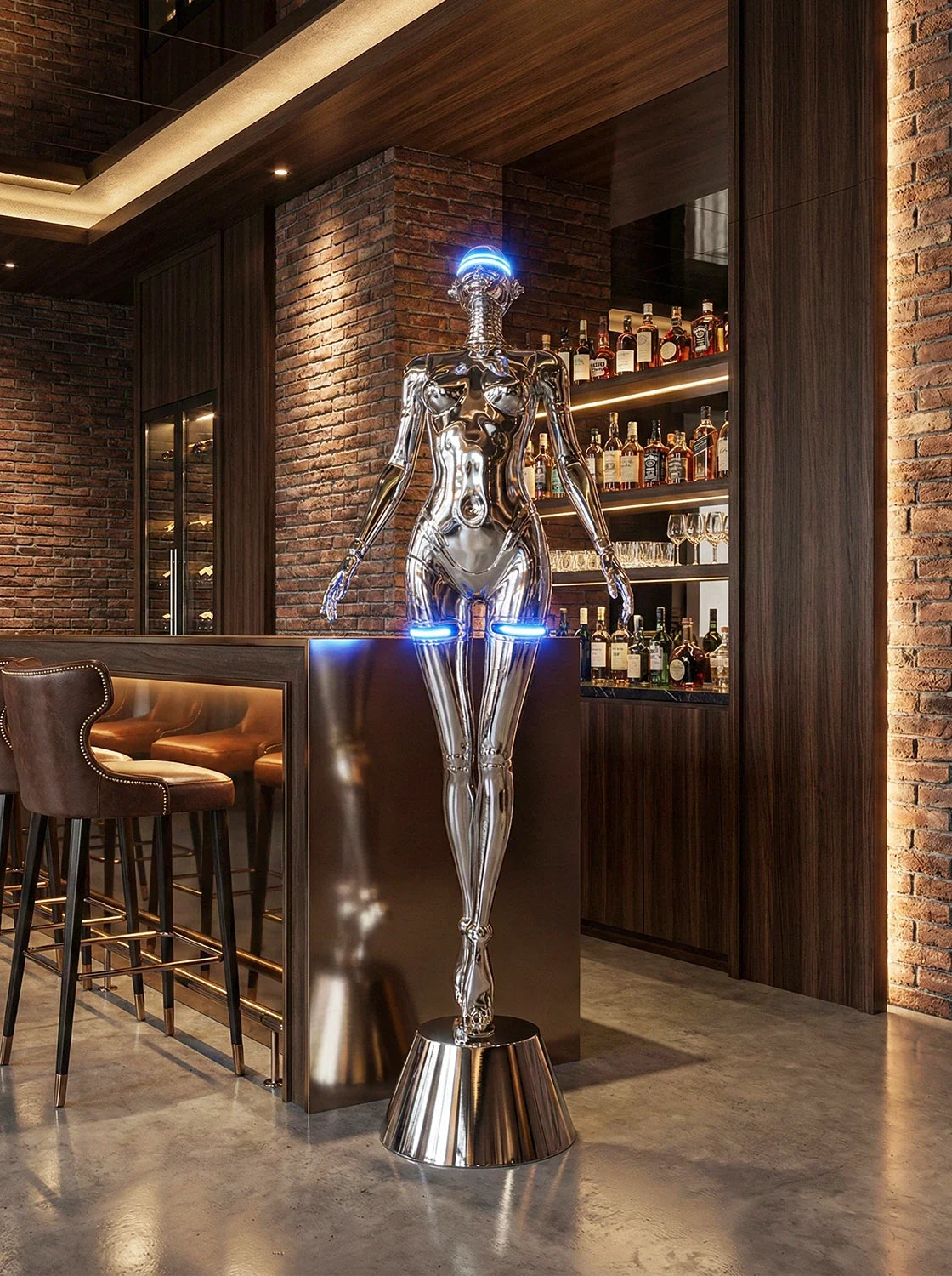 Mechanical Technology Goddess Sculpture Floor Lamp