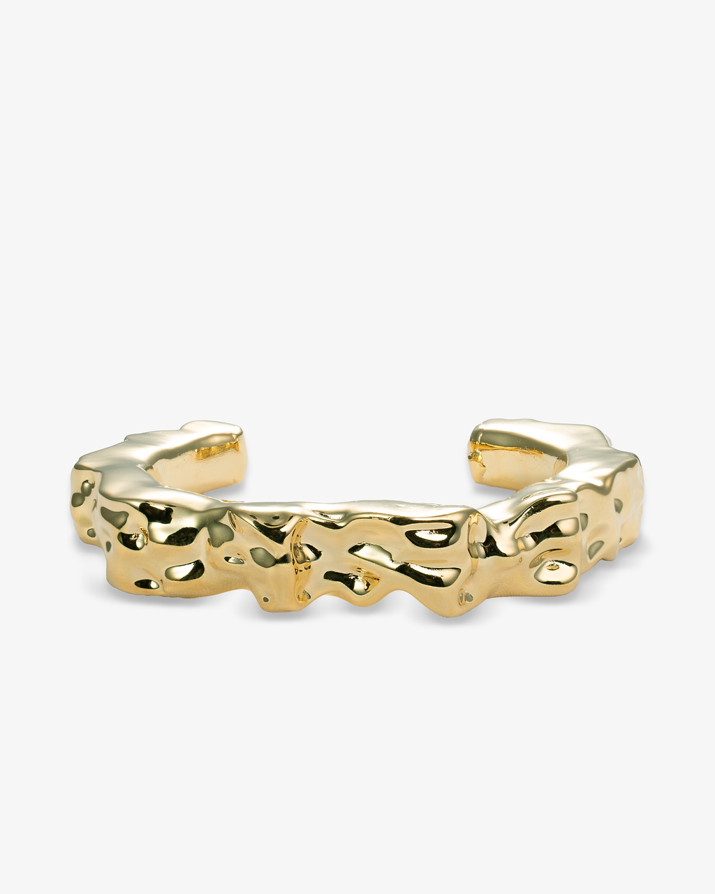 Nathalia Organic Textured Gold Open Cuff Bracelet