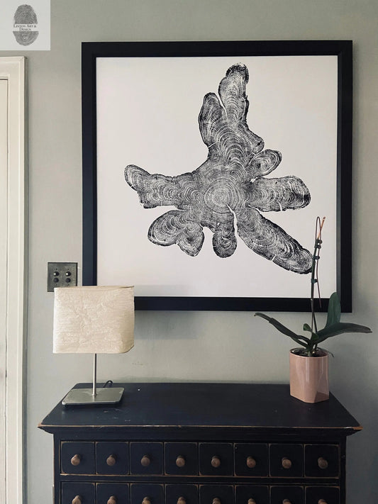New York, Adirondack Mountains, Woodcut Print, Natural Wood Slices, Huge Wall Art, 36x36 inches