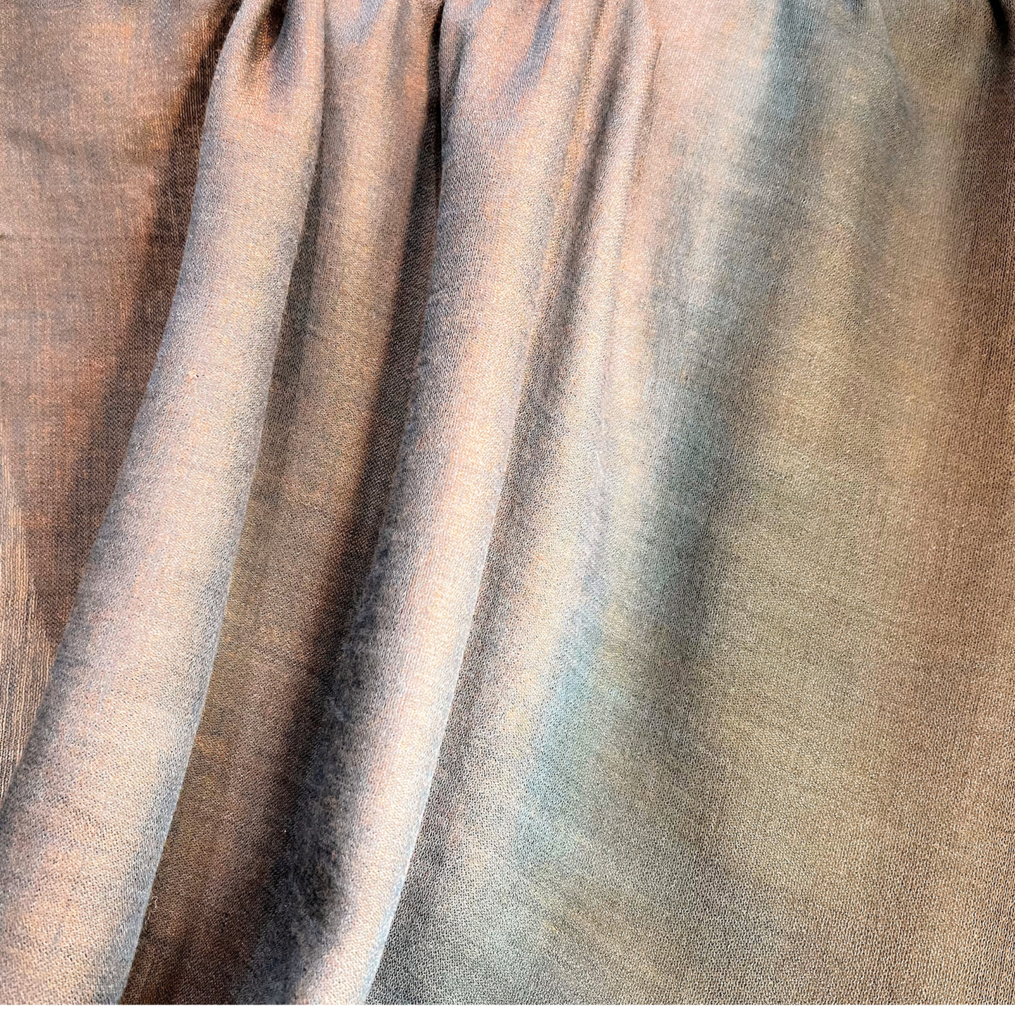 Ombre Wool Silk Throw Blanket - Charcoal Blue