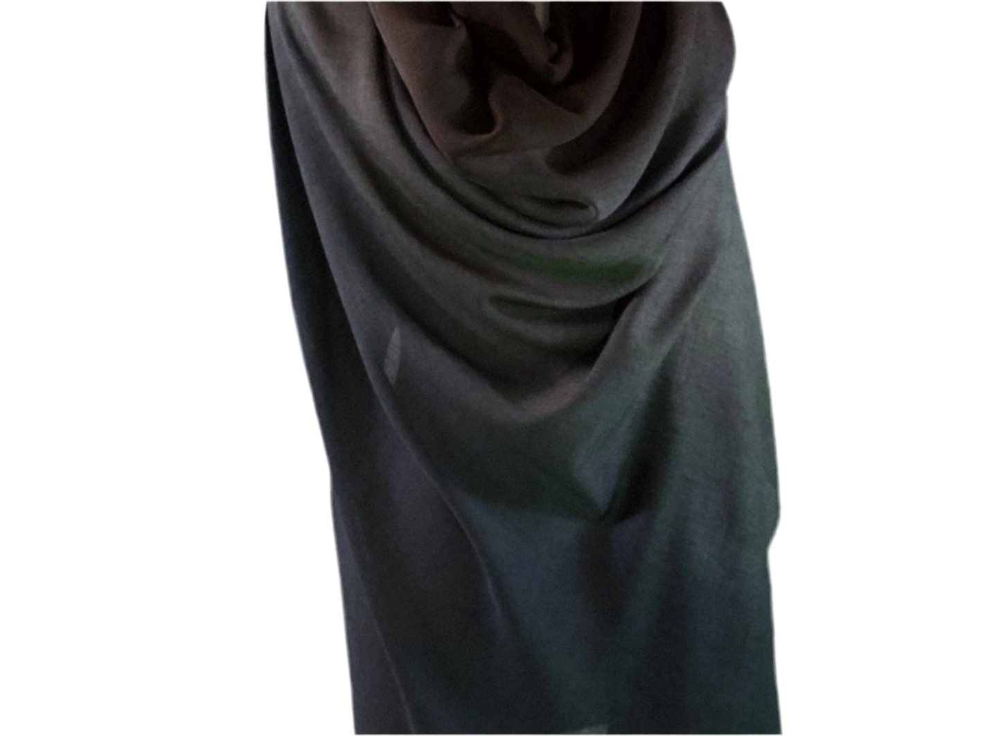 Ombre Wool Silk Throw Blanket - Charcoal Blue