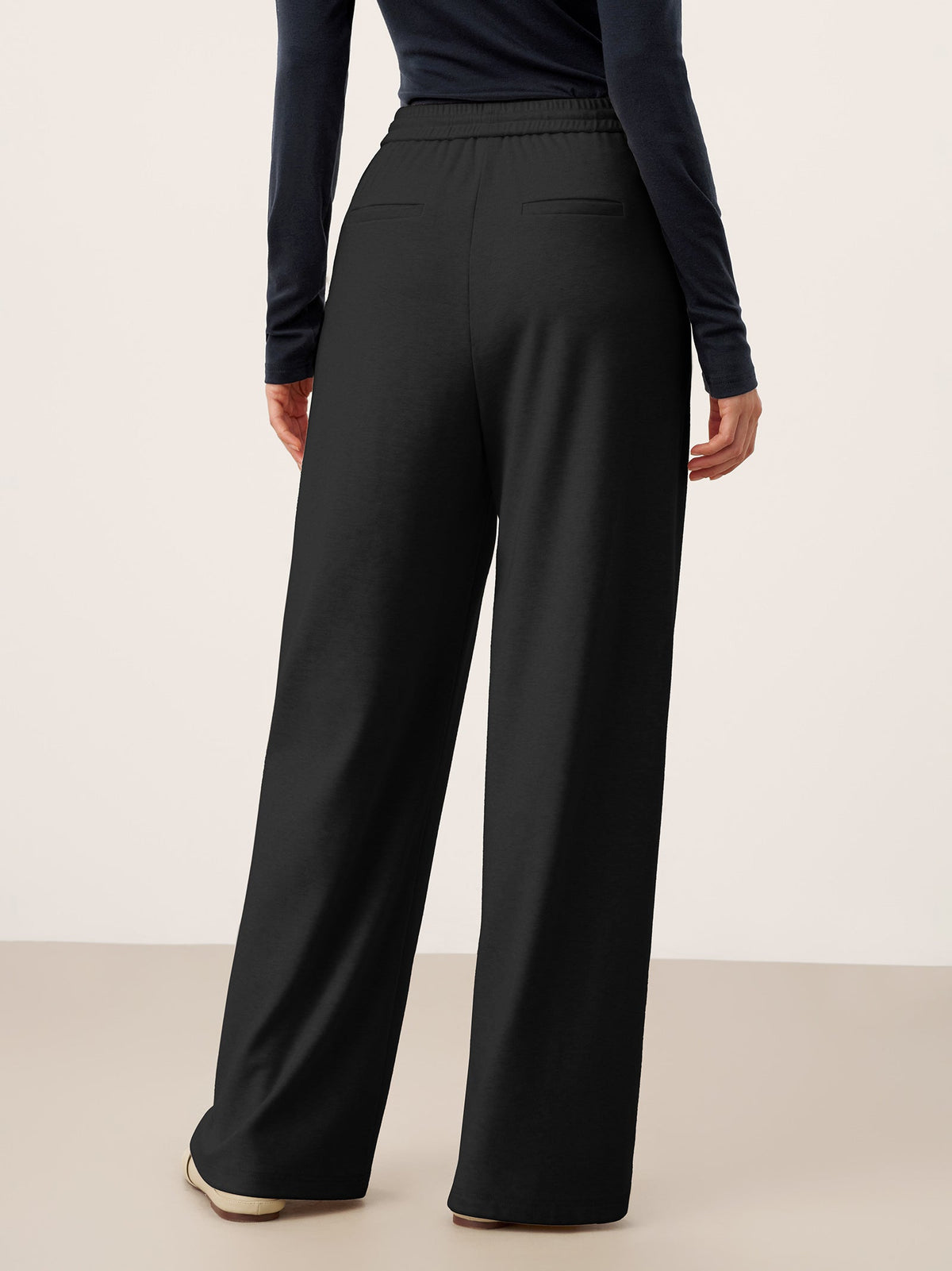 Tamsin Lyocell Blend Pin Tuck Straight Leg Trousers – Casual Drawstring Tailored Pants