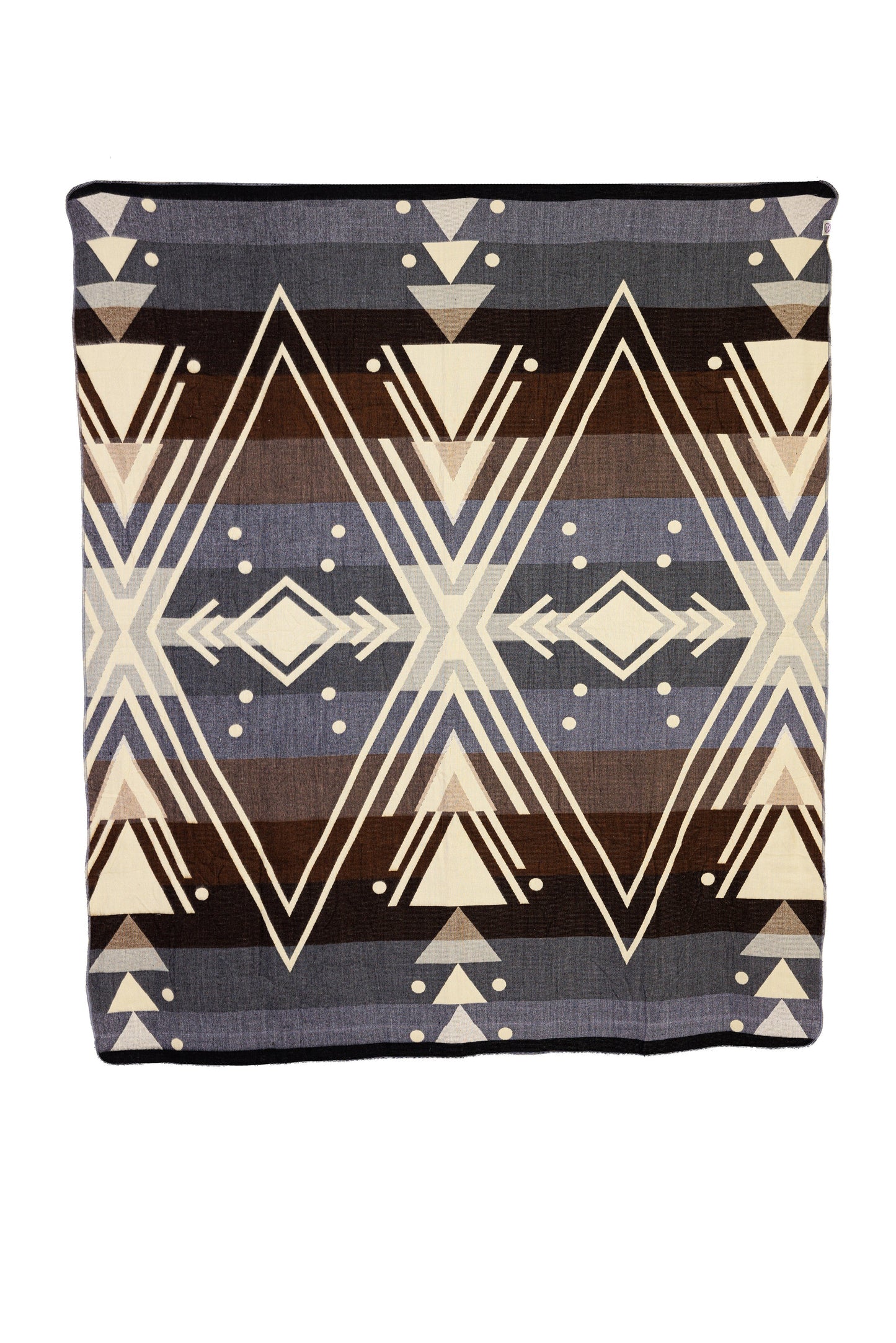 Handwoven Reversible Chevron Gray Brown Red & Cream Alpaca Throw - Yachana Collection