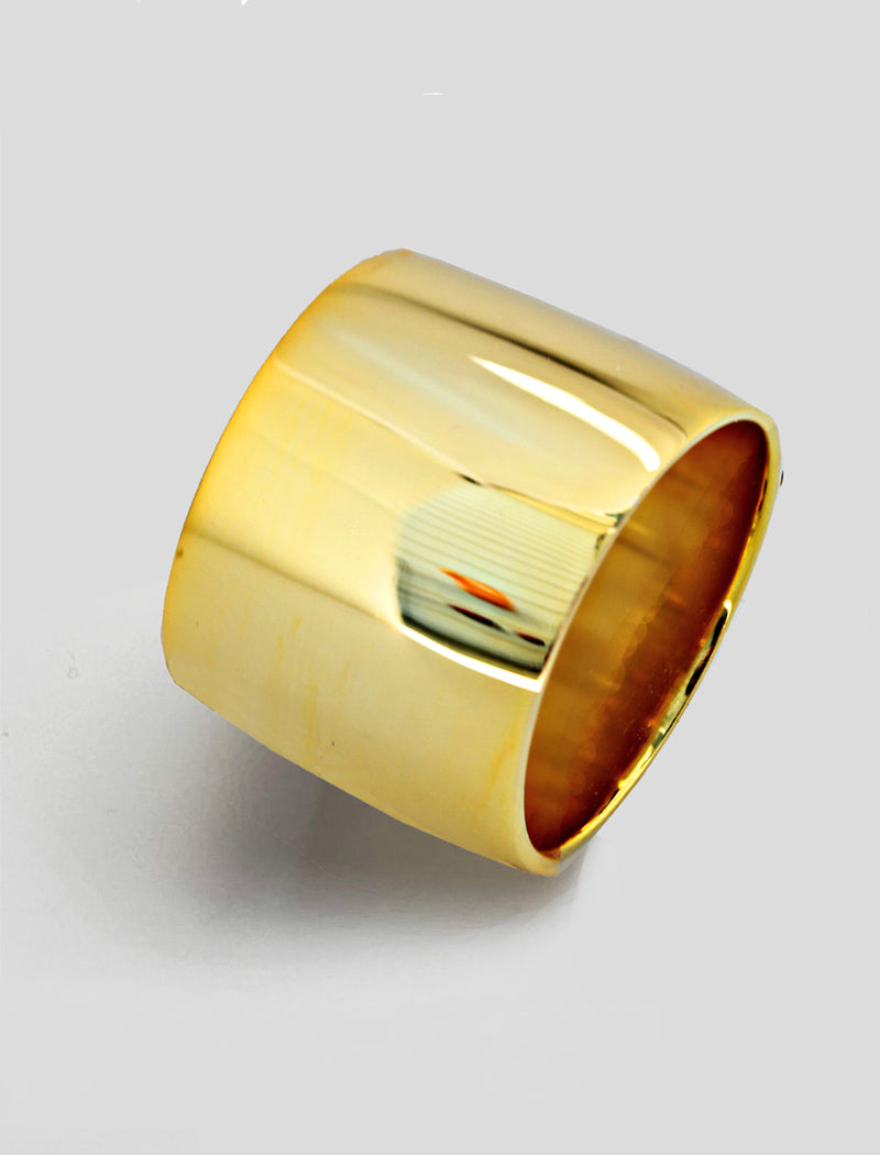 Rich Thick Cigar Band Ring in 18k Gold Vermeil | Solid Sterling Silver Base Statement Band