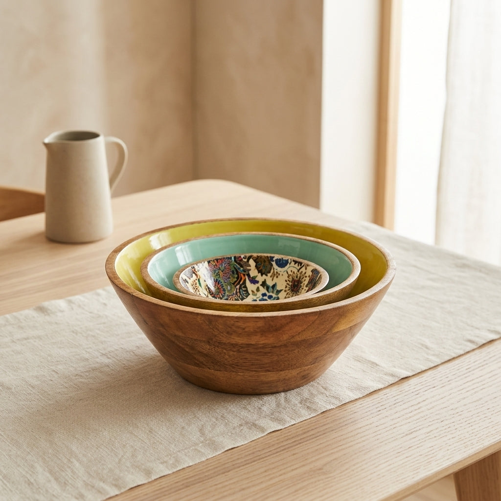 House of Avana Mango Wood Bowl Set of 3