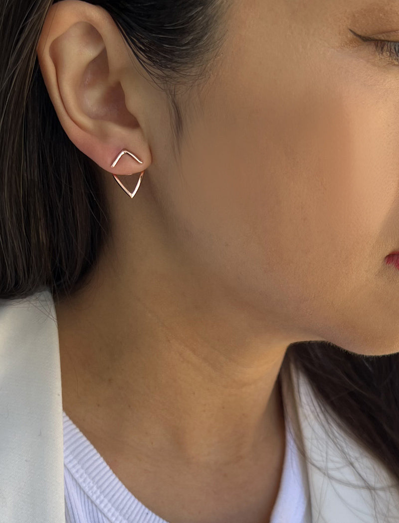 TRILL 2-Way Earring Jackets | 18K Rose Gold Plated Sterling Silver