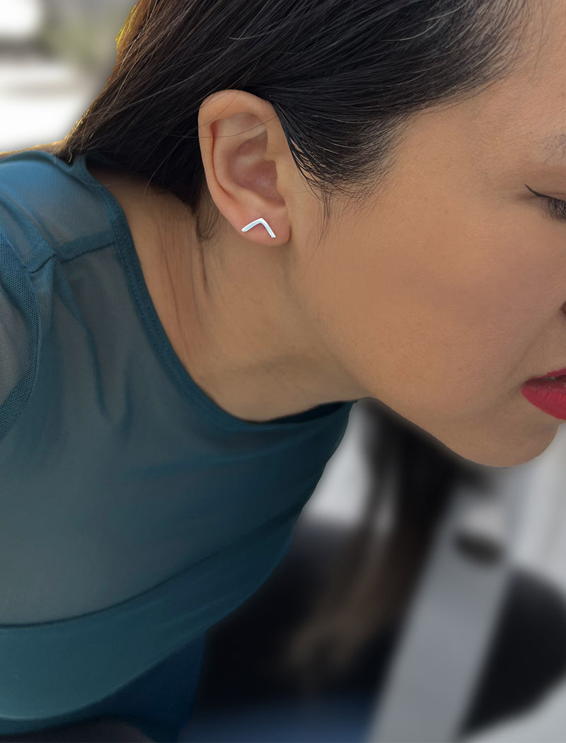 TRILL 2-Way Wishbone Stud Earrings | 925 Sterling Silver