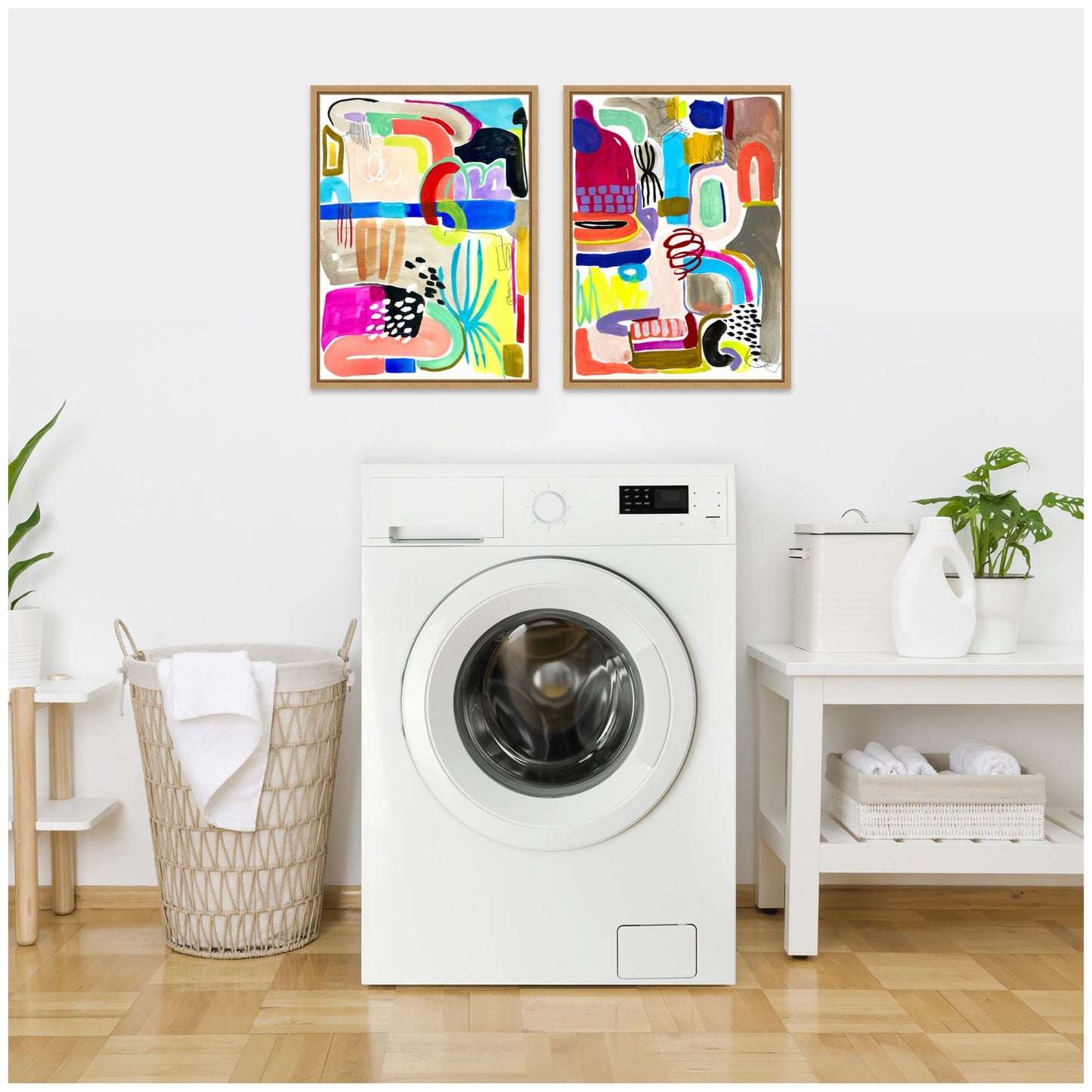 Colorful Abstract 10 and 12 Framed Canvas Art Set by Emma Daisy