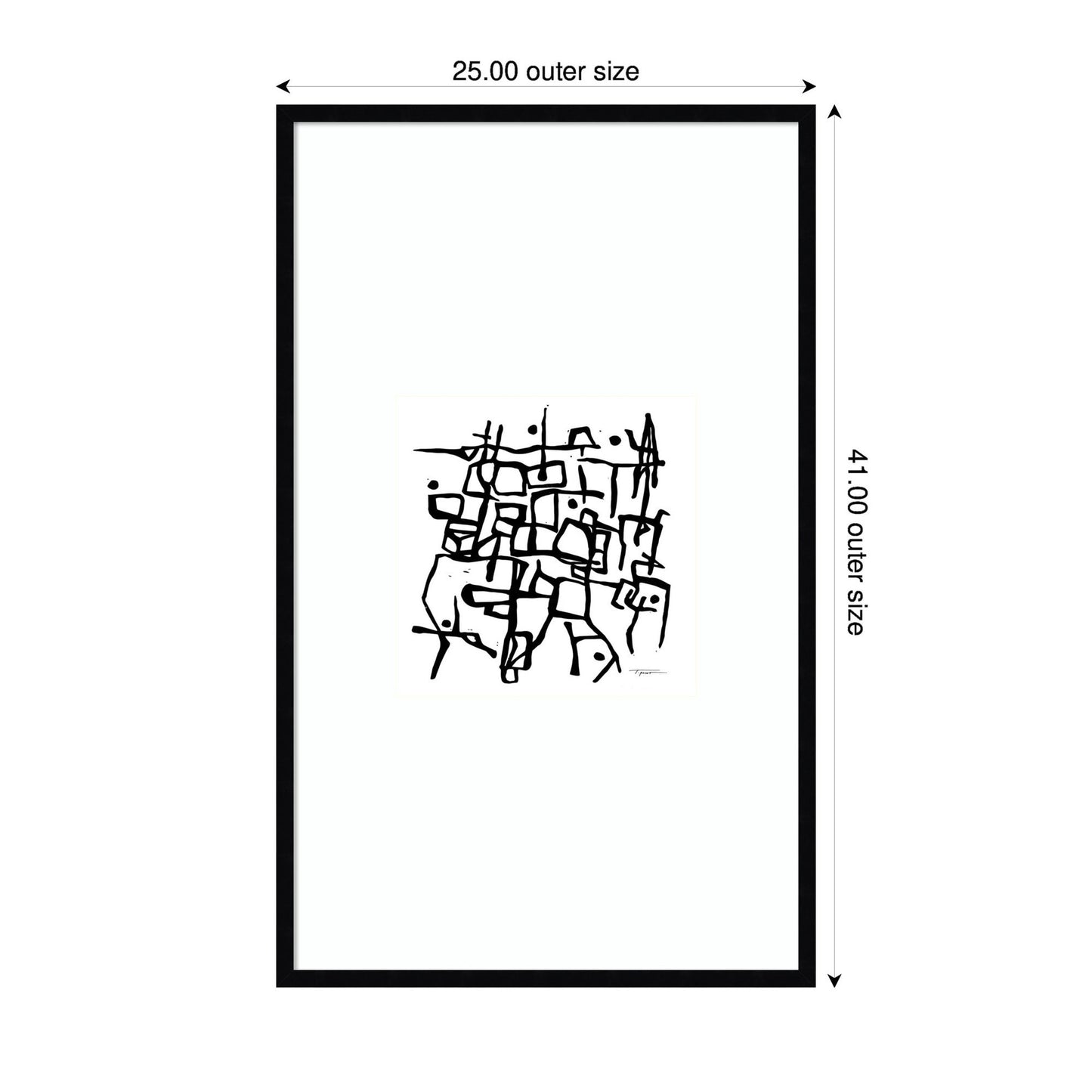 Organic Lines BW Grayscale by Statement Goods Framed Wall Art Print