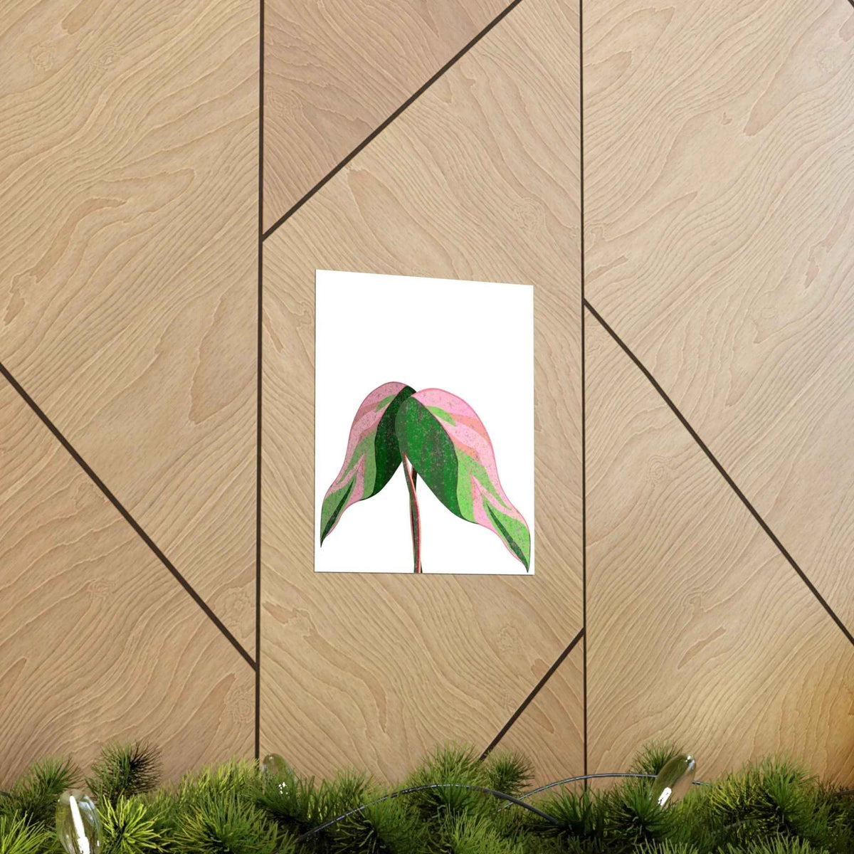 Pink Princess Philodendron Botanical Print – Unframed Wall Art