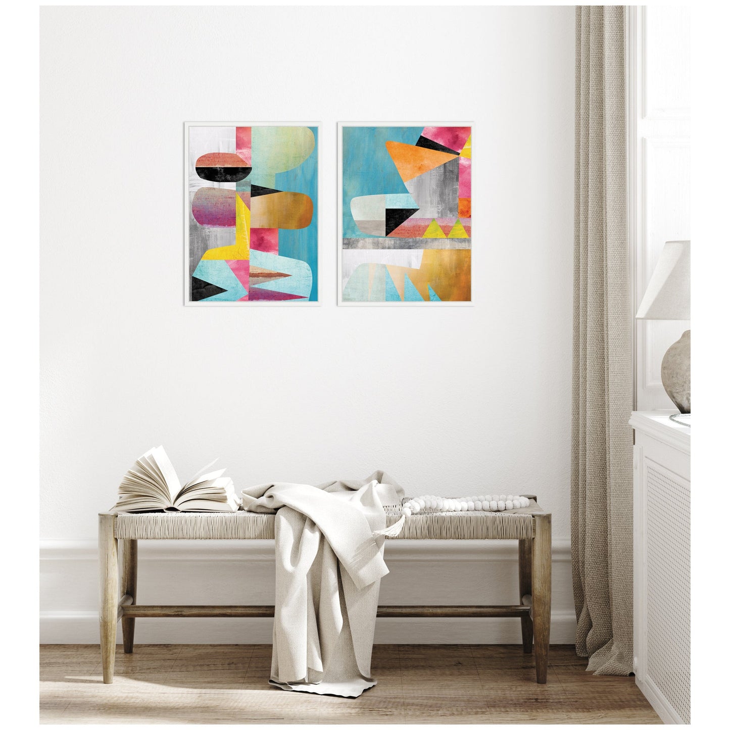 1 & 2 2 Piece Framed Canvas Wall Art Set by Nikki Chu